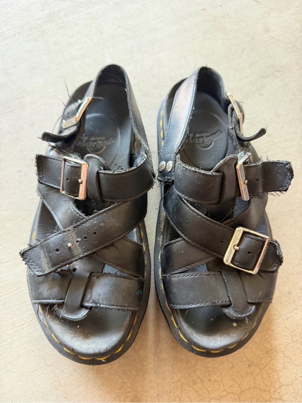 AS-IS Dr. Martens Kassion Leather AirWair Fisherman Sandals (Missing Buckle)